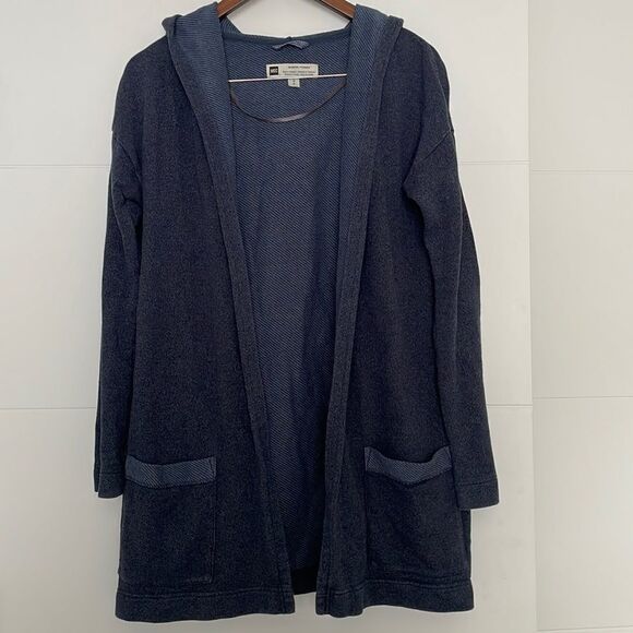 Mec Organic Cotton Blue Hooded Cardigan Size Small - Picture 1 of 5